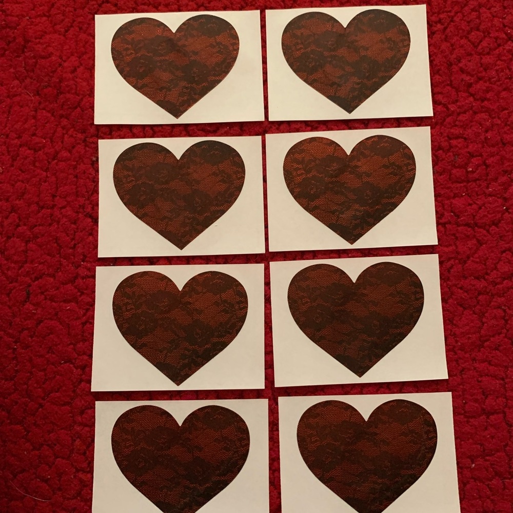 4 pairs laced heart nipple covers